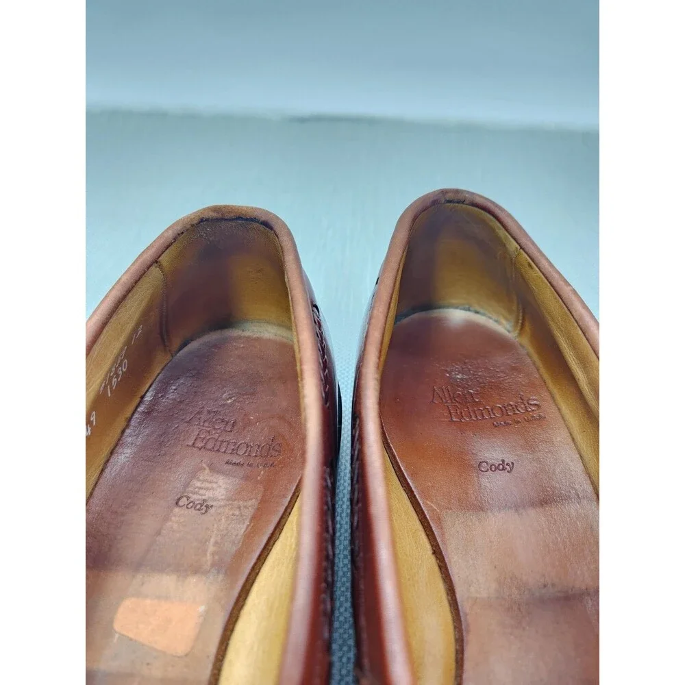 Allen Edmonds Cody 10 C Loafer Brown Leather Dress Shoes Tassel Kiltie  Woven
